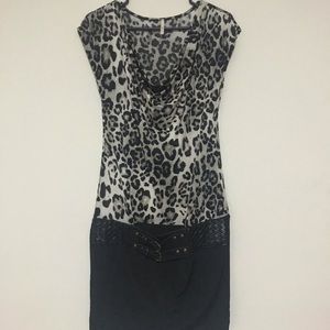Leopard print mini dress